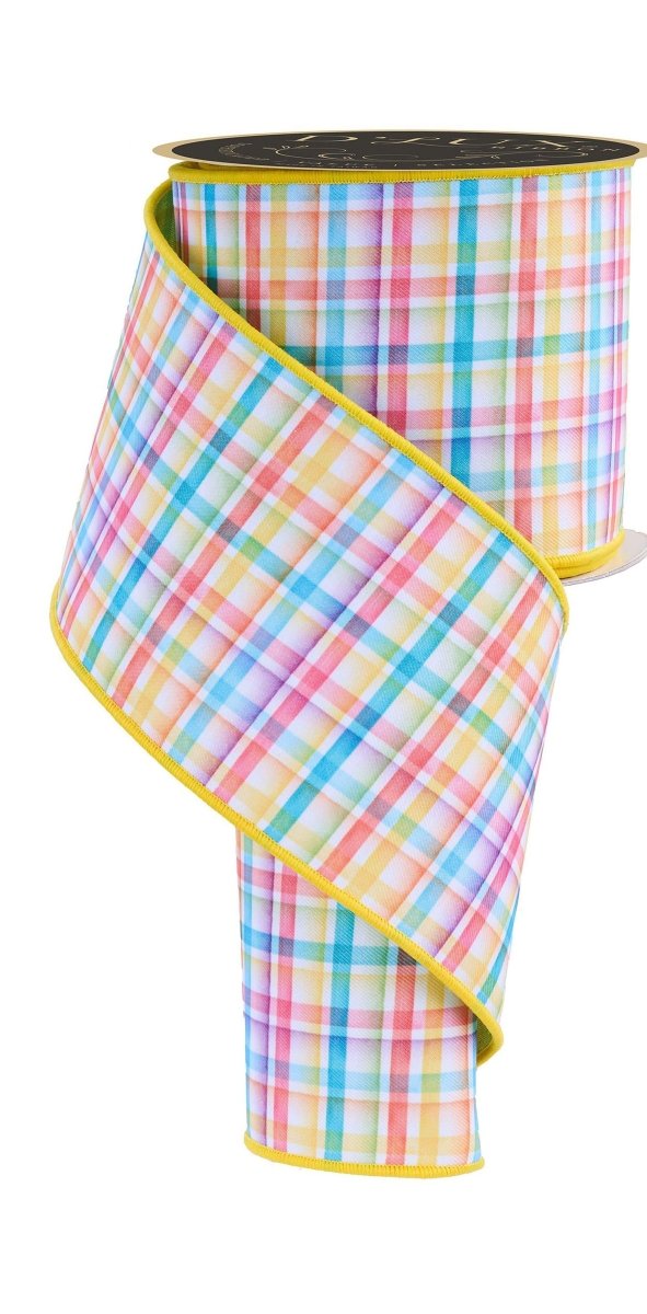 Shop For 4in Watercolor Plaid Fused Ribbon: Multi (10 Yards)