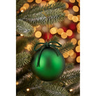 Shop For 4inch Green Matte Glass Ball with Bow Tie Ornament