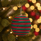 Shop For 4inch Velvet Jewel Braided Ornament Ball: Green