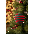 Shop For 4inch Velvet Jewel Braided Ornament Ball: Red