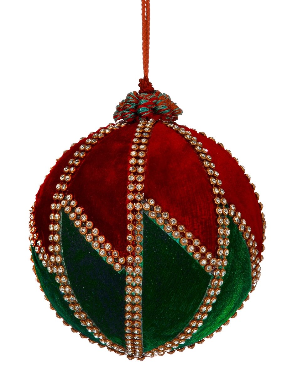 Shop For 4inch Velvet Zig Zag Jewel Ornament Ball