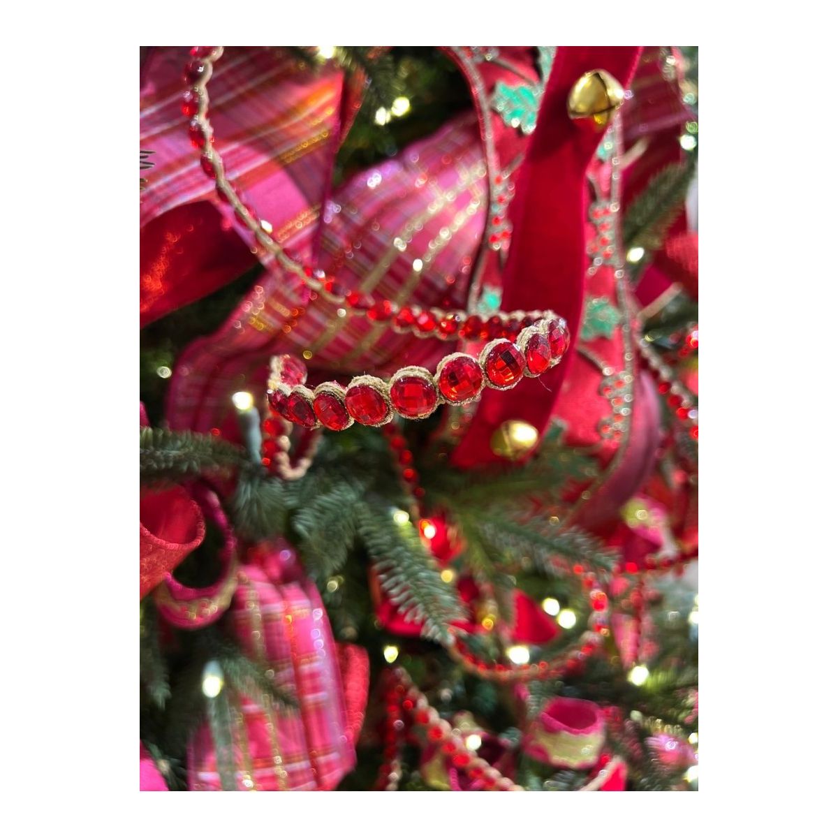 Shop For .5" Crown Jewel Garland Ribbon: Red (10 Yards) at Michelle's aDOORable Creations