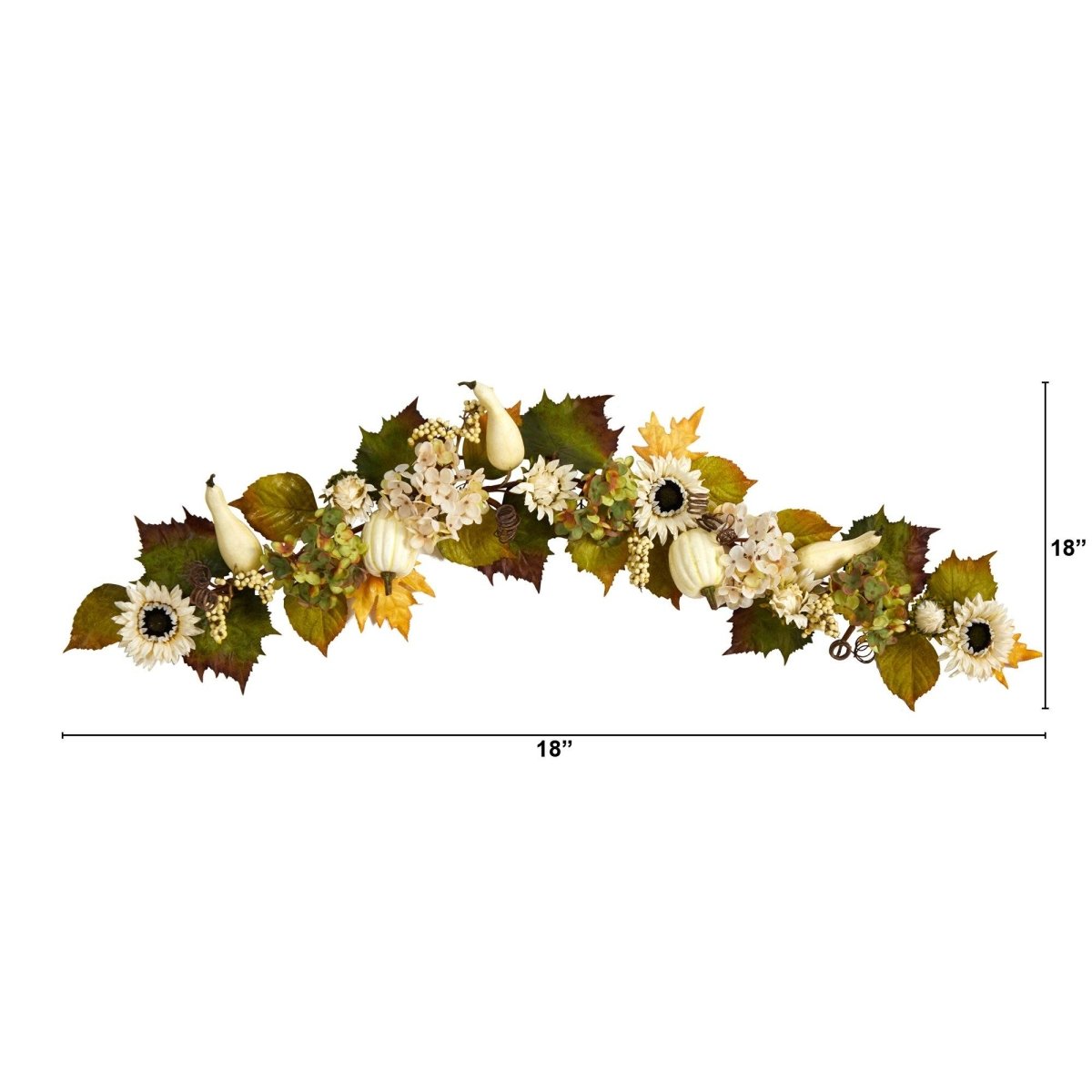 Shop For 5’ Fall Sunflower, Hydrangea and White Pumpkin Garland