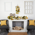 Shop For 5’ Fall Sunflower, Hydrangea and White Pumpkin Garland