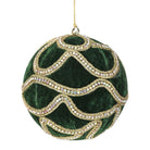 Shop For 5 inch Jewel Chain Velvet Ball Ornament: Dark Green