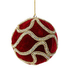 Shop For 5 inch Jewel Chain Velvet Ball Ornament: Red