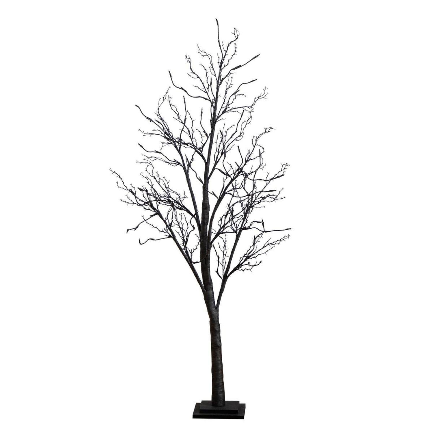 5’ LED Halloween Deluxe Black Twig Artificial Tree