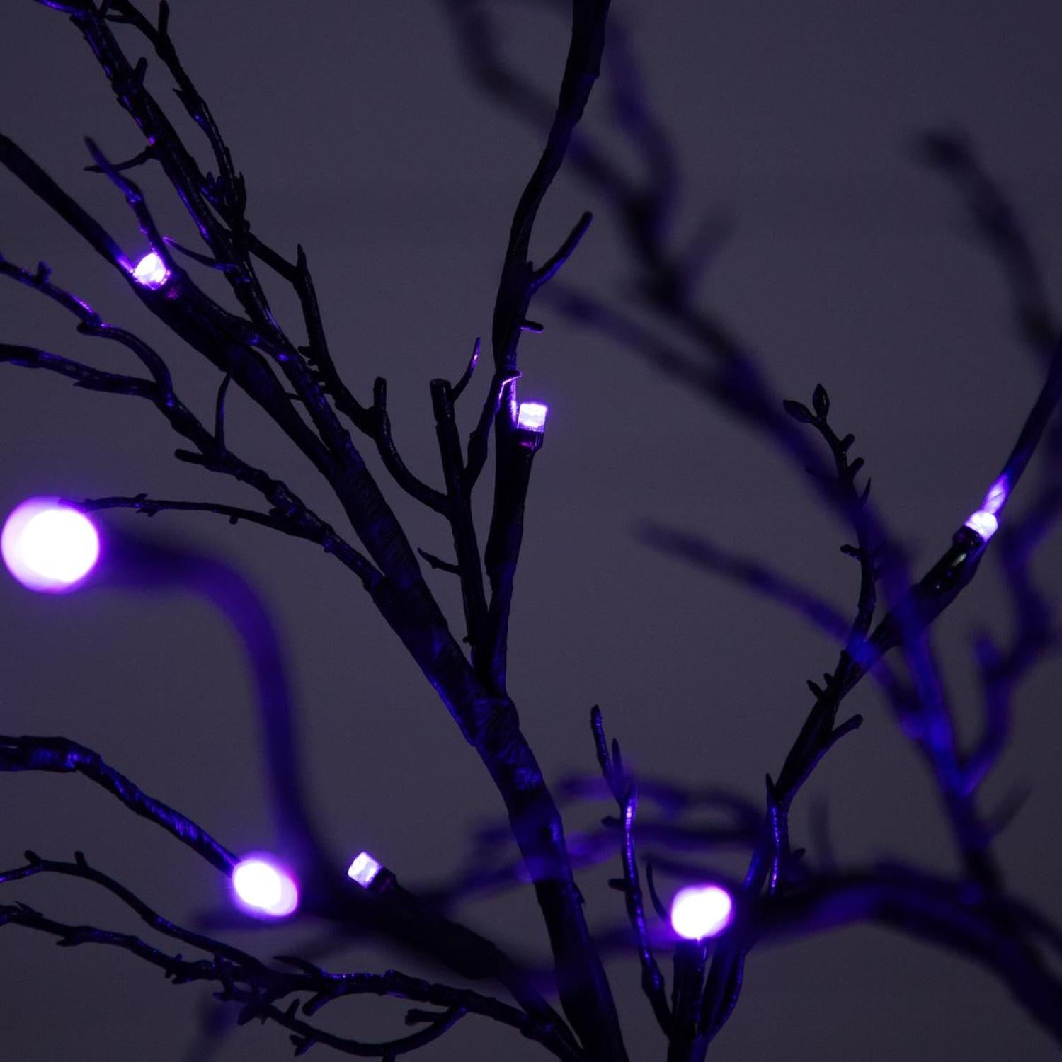 5’ LED Halloween Deluxe Black Twig Artificial Tree