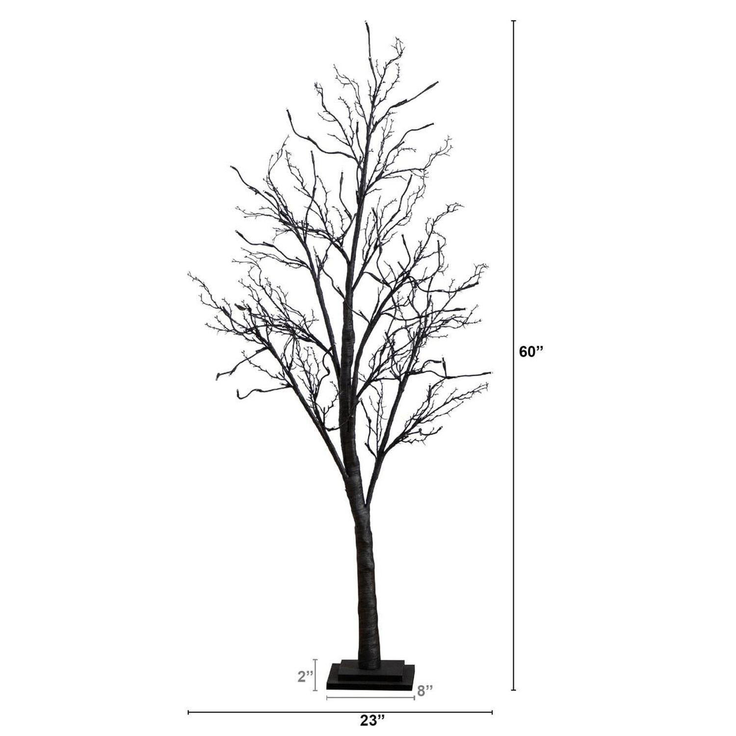 5’ LED Halloween Deluxe Black Twig Artificial Tree