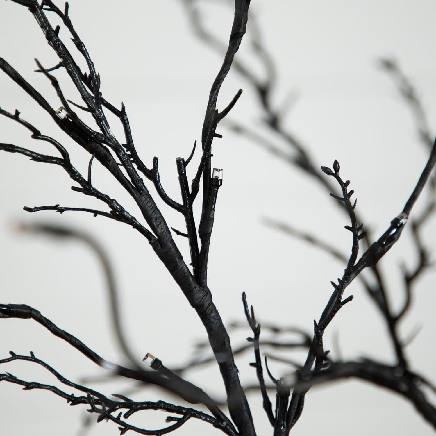 5’ LED Halloween Deluxe Black Twig Artificial Tree