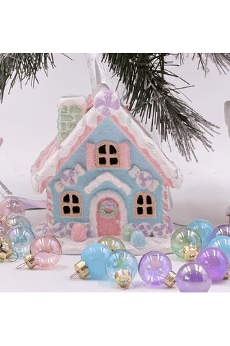 Shop For 5" LED Pastel Gingerbread House: Pink/Blue