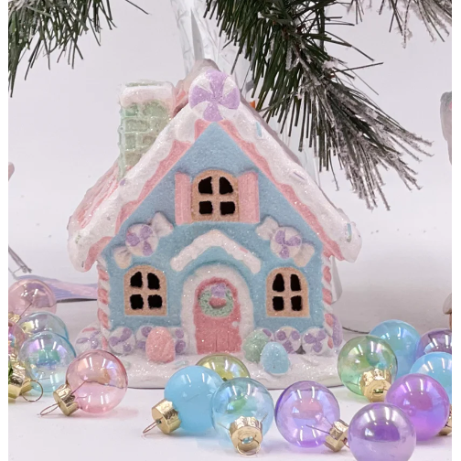 Shop For 5" LED Pastel Gingerbread House: Pink/Blue