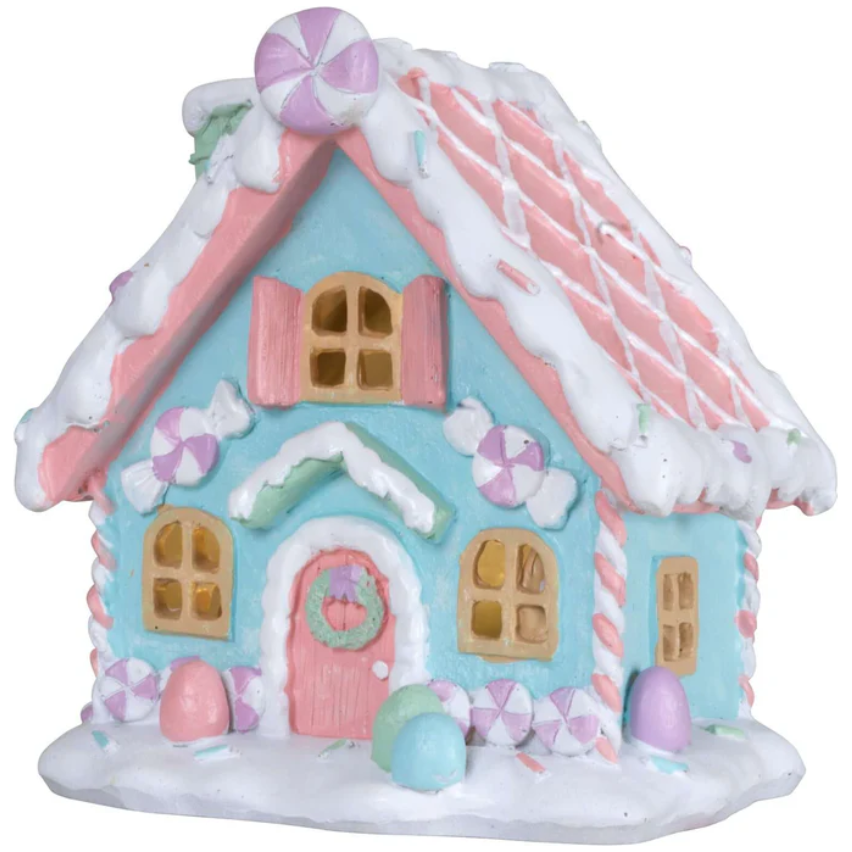 Shop For 5" LED Pastel Gingerbread House: Pink/Blue