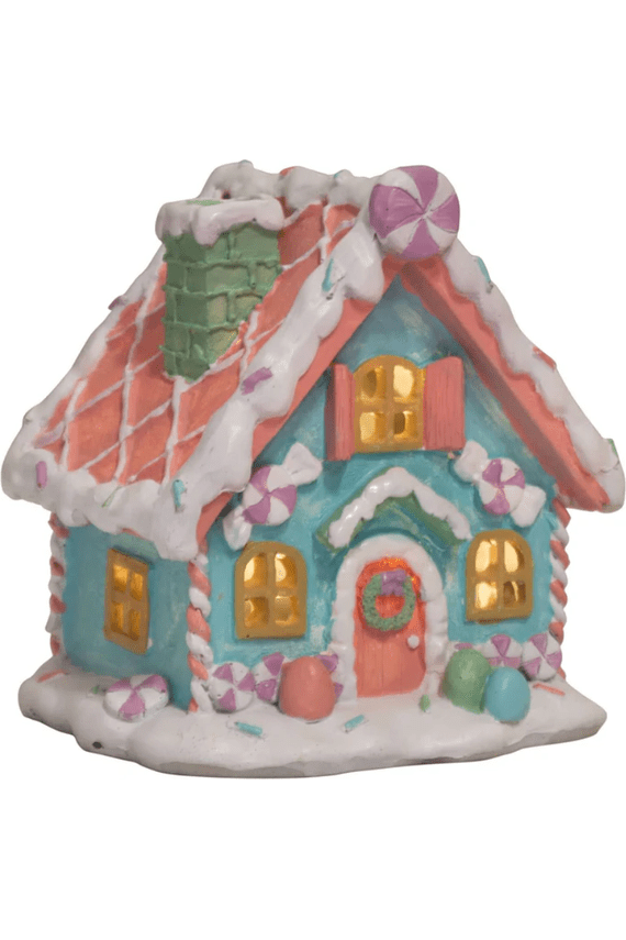 Shop For 5" LED Pastel Gingerbread House: Pink/Blue