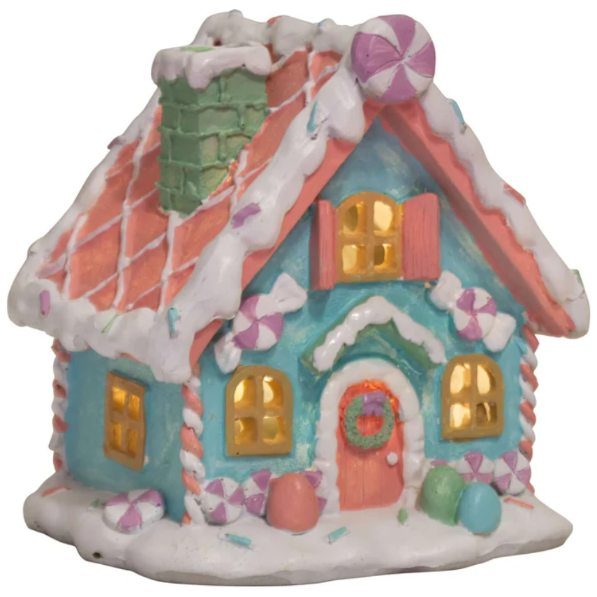 Shop For 5" LED Pastel Gingerbread House: Pink/Blue