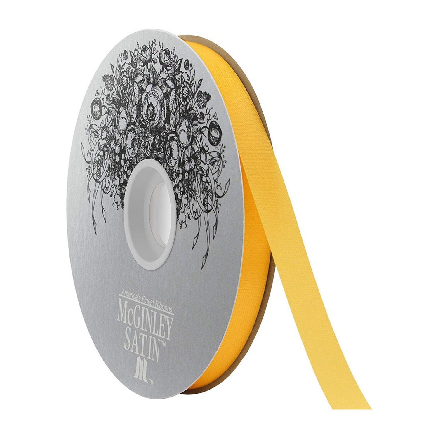 Shop For 5 McGinley Satin Acetate Ribbon Non Wired: Golden Yellow (100 Yards)