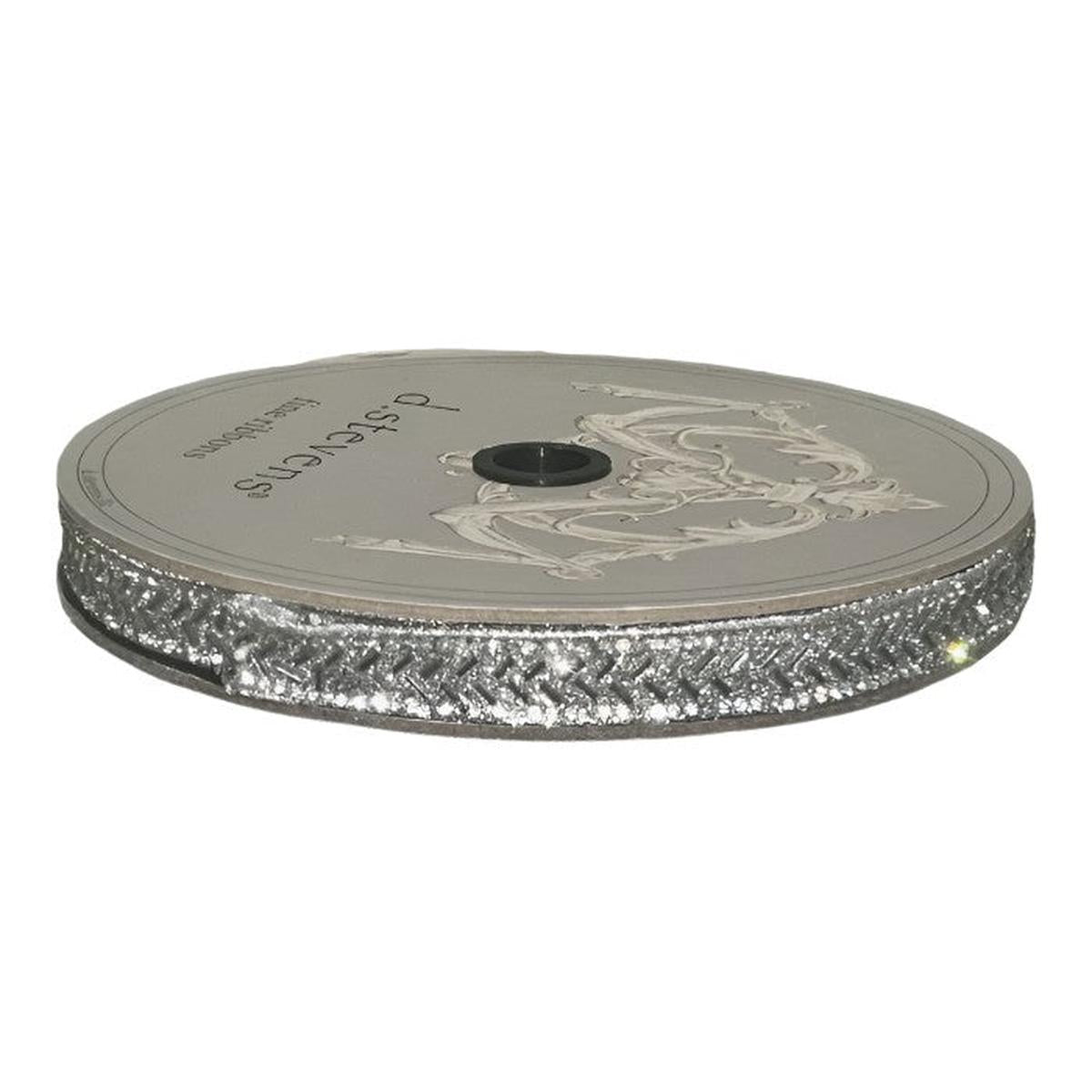 Shop For .5" Silver Bead Chevron Ribbon