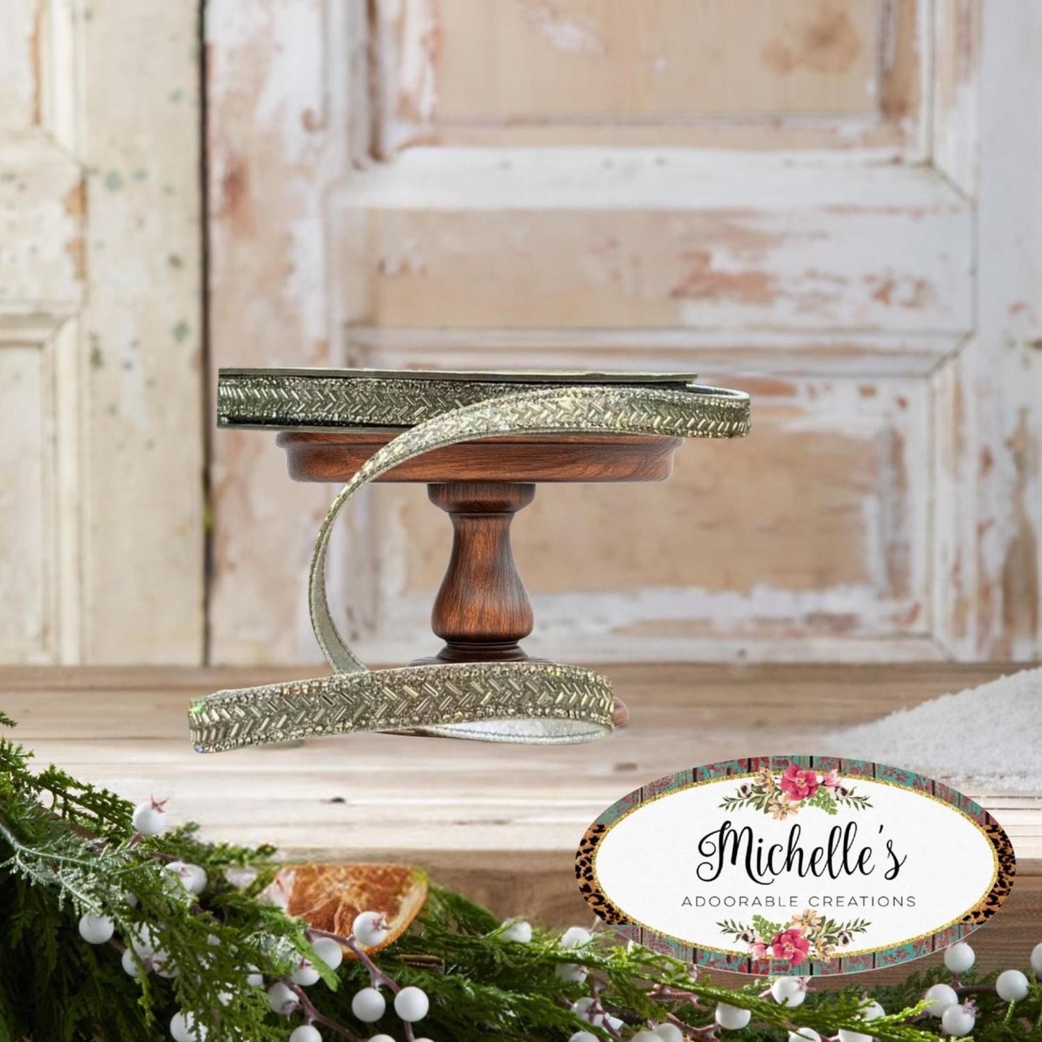 .5" Silver Bead Chevron Ribbon