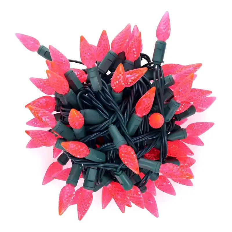 Shop For 50 C6 Pink LED Christmas Lights, 4" Spacing