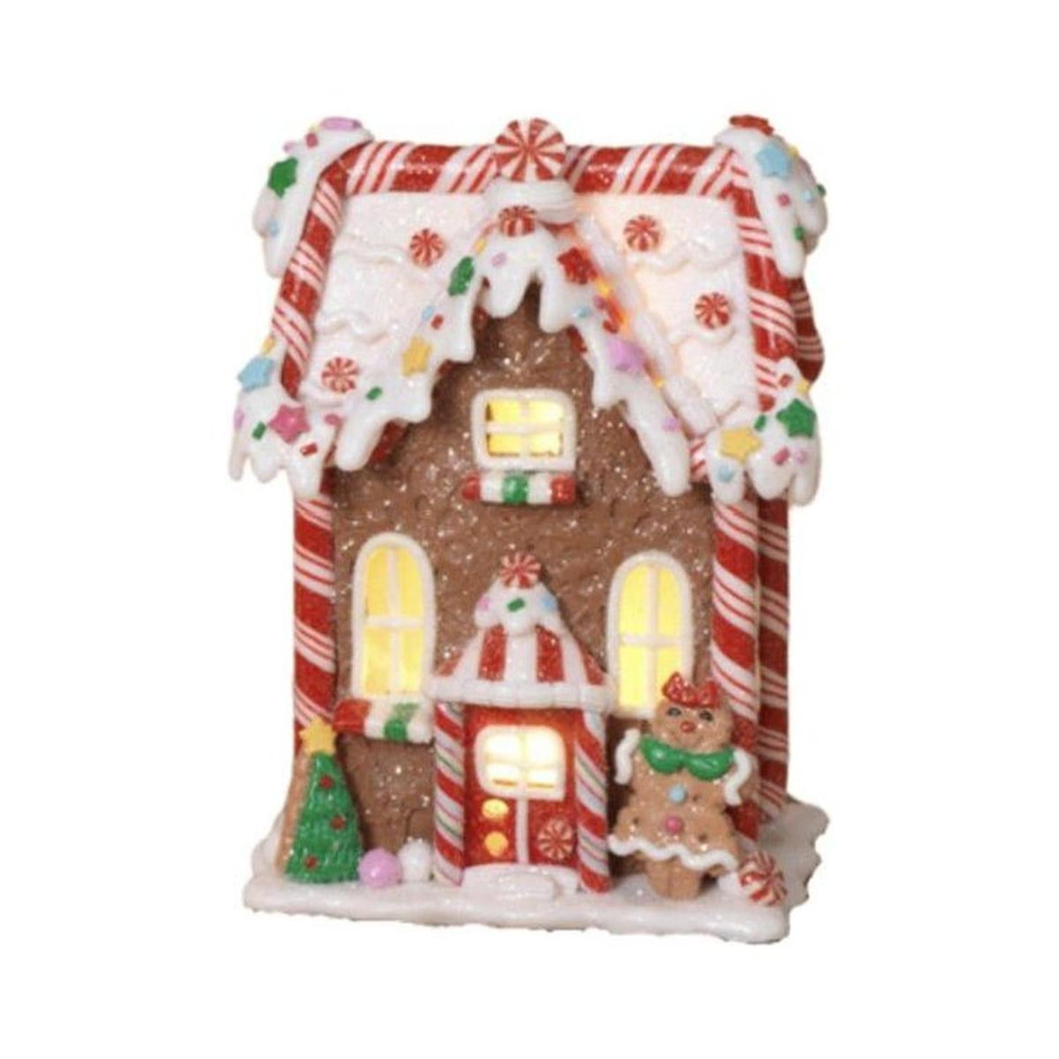 5.5" Battery Operated Claydough Gingerbread House