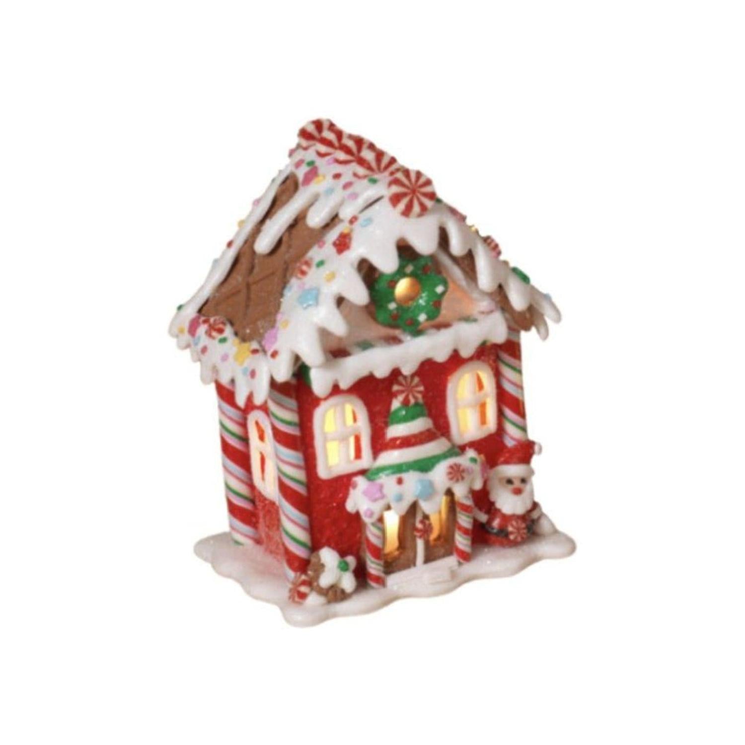 5.5" Battery Operated Claydough Gingerbread House