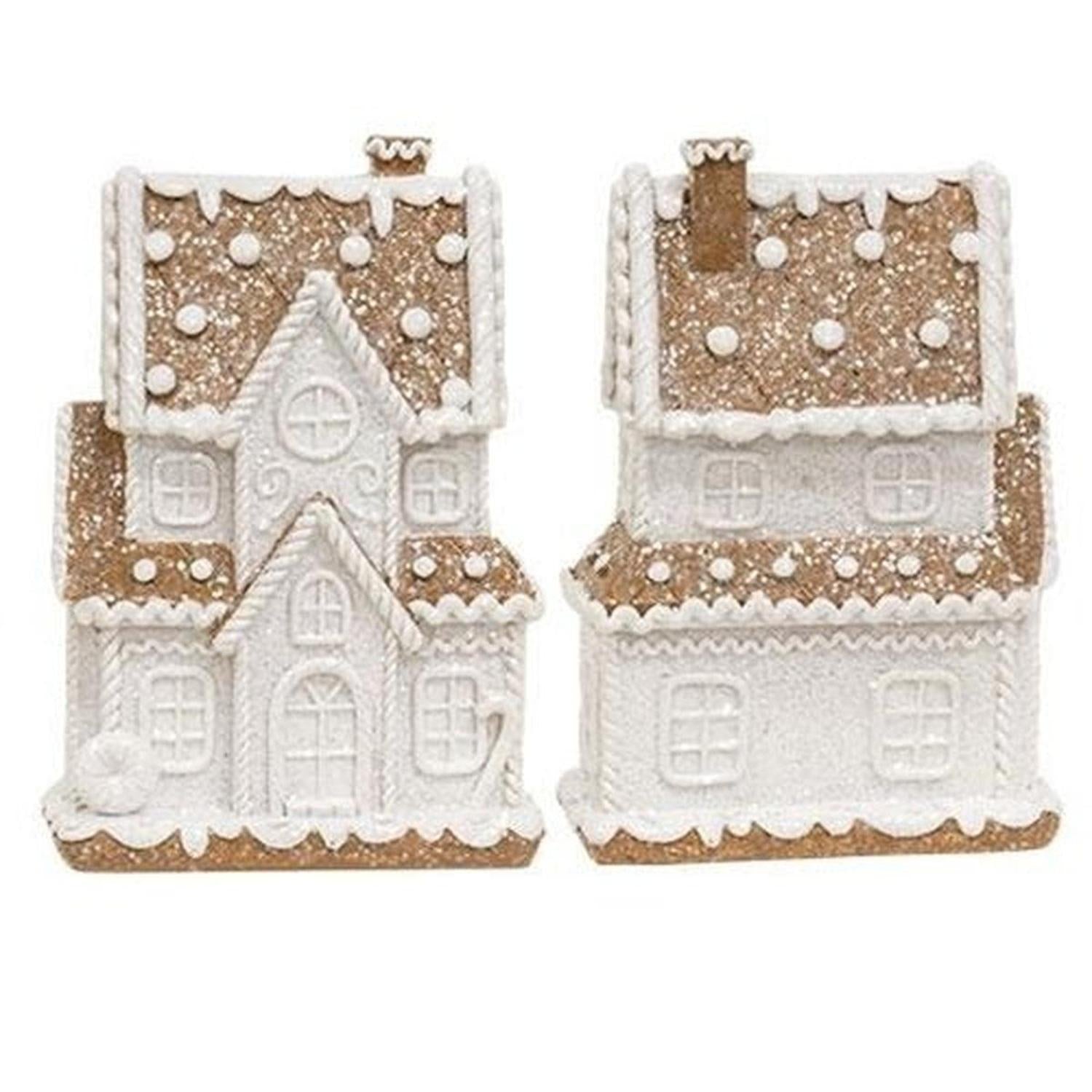 5.5" Glitter Gingerbread Holiday Townhouse