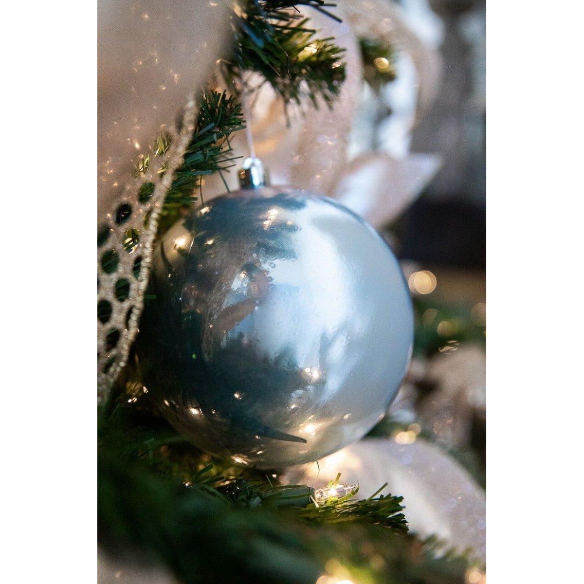 Shop For 5.5" Shiny Misty Blue Shatterproof Ornament
