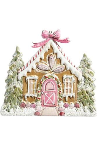 Shop For 5.75" Pink Gingerbread House Ornament