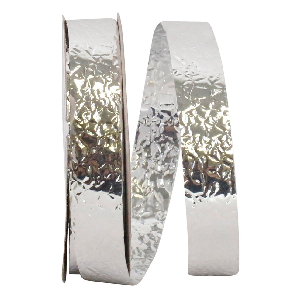 Shop For 5/8in Cracked Ice Non - Wired Ribbon: Silver (25 Yards)