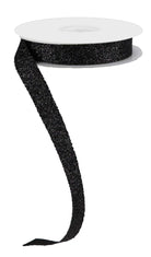 Shop For 5/8in Glitter on Fabric Ribbon: Black (25 Yards)
