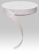 Shop For 5/8in Glitter on Fabric Ribbon: Iridescent White (25 Yards)