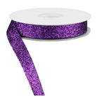 Shop For 5/8in Glitter on Fabric Ribbon: Purple (25 Yards)