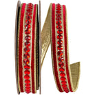 Shop For 5/8in Metallic Dupioni Jewel Ribbon: Red (5 Yards)