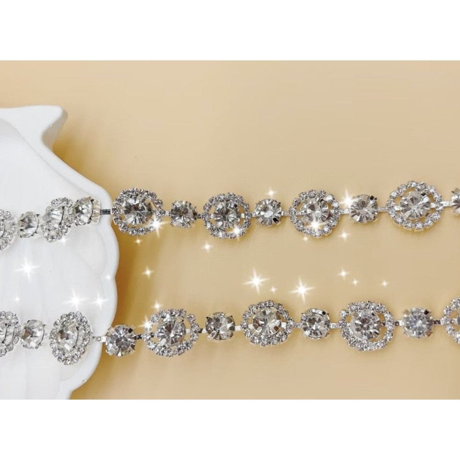 Shop For .59in Sparkling White Round Glass Rhinestone Chain (1 Yard)