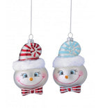Shop For 5in Glass Silly Peppermint Snowman Ornament (Set of 2)