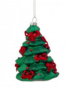 Shop For 5in Glass Tree with Velvet Bows Ornament