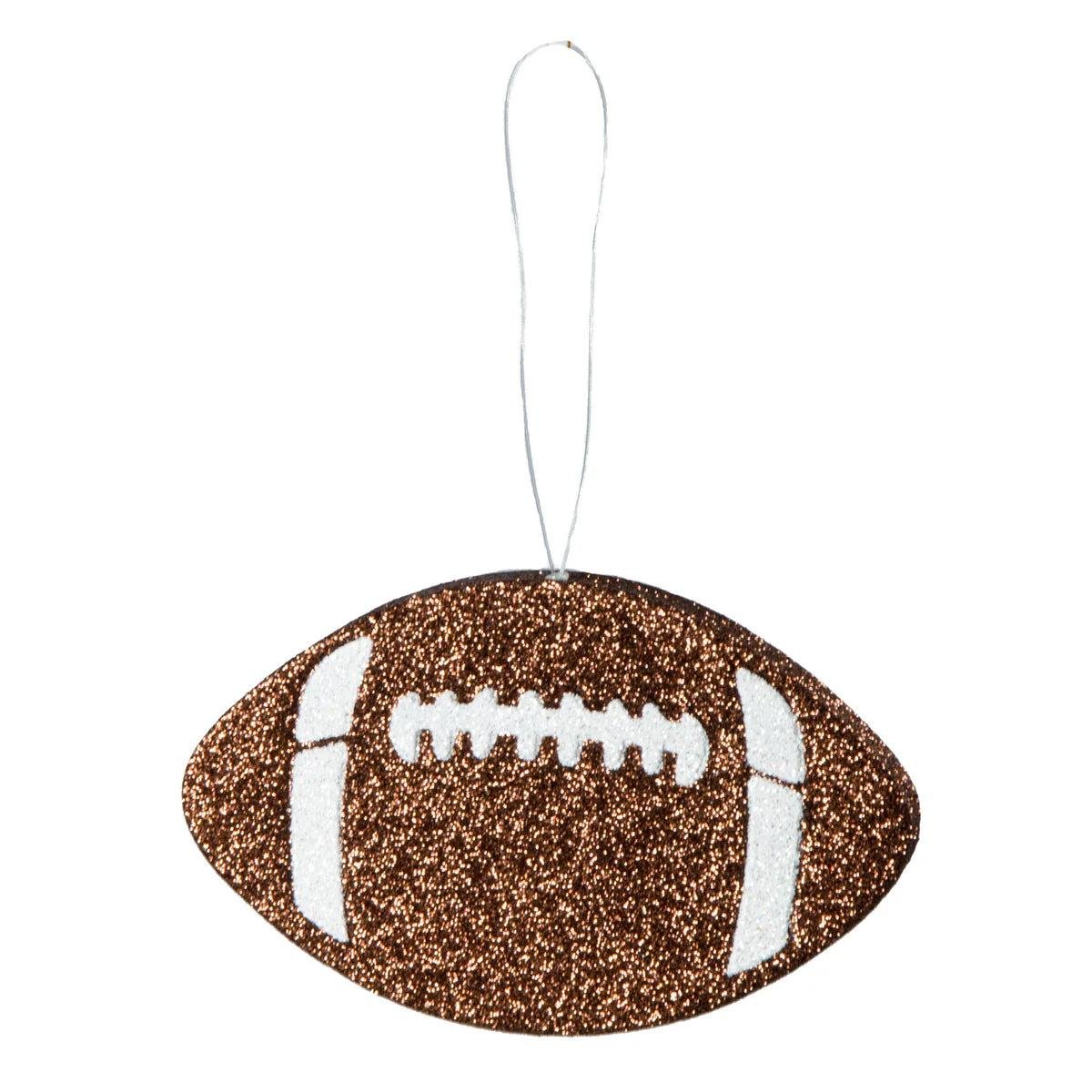 Shop For 5in Metallic Glitter Football Ornament: Brown & White