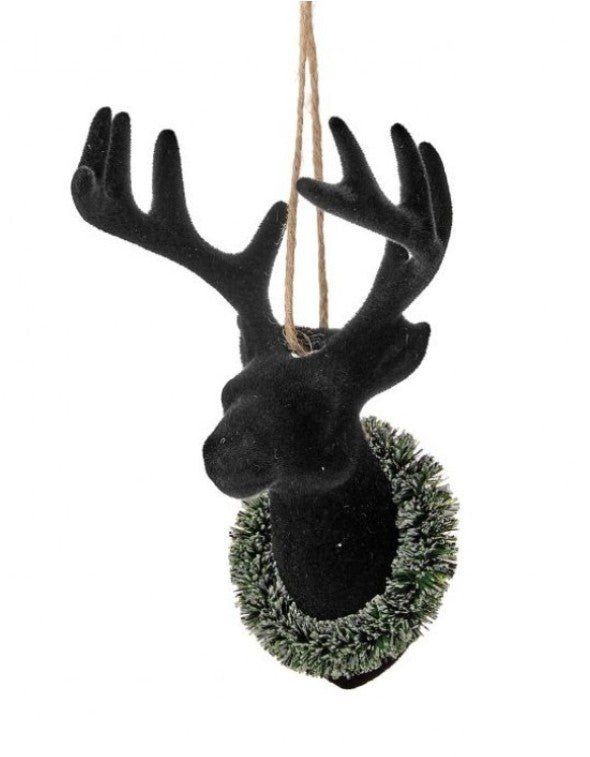 Shop For 5in Plastic Flocked Deer Bust Ornament