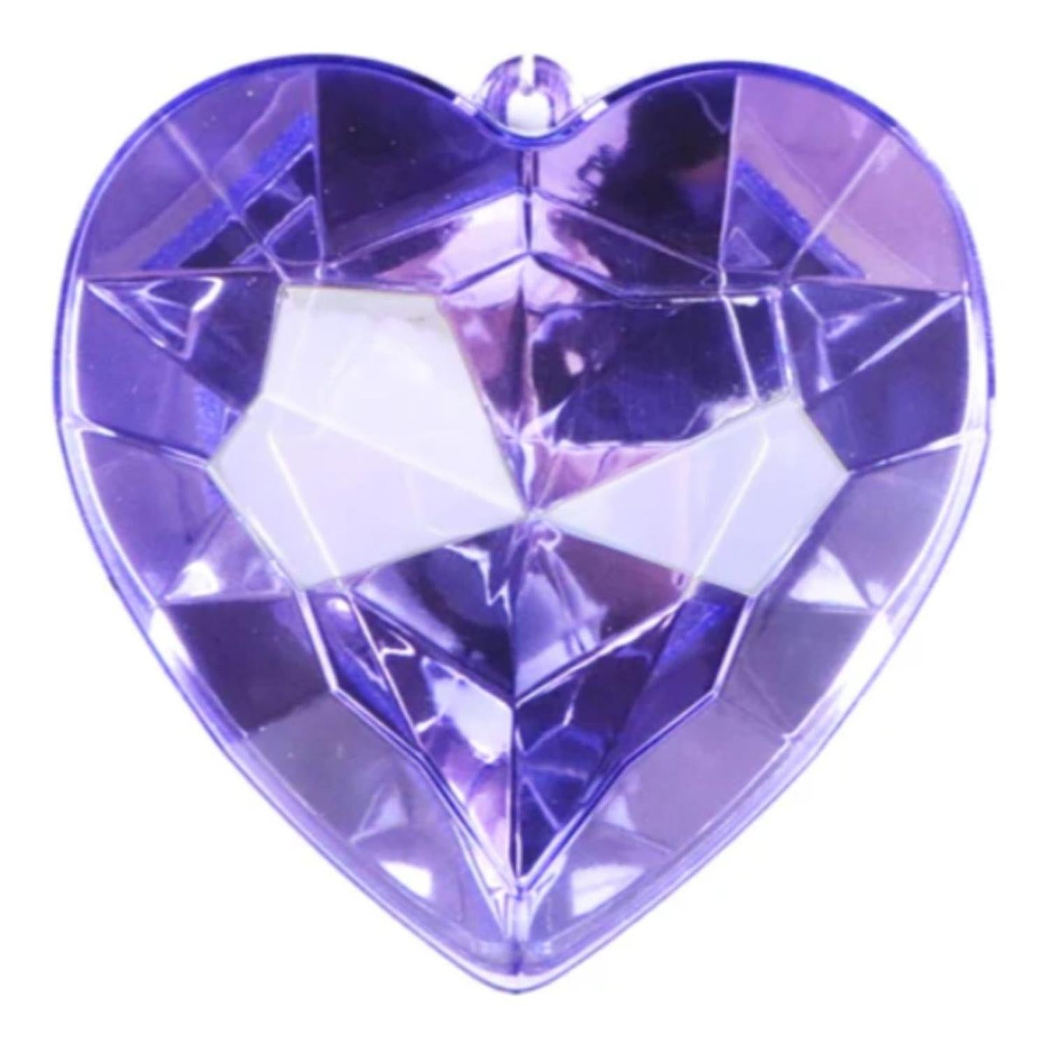 6" Acrylic Heart Jewel Ornament: Amethyst/Lavender