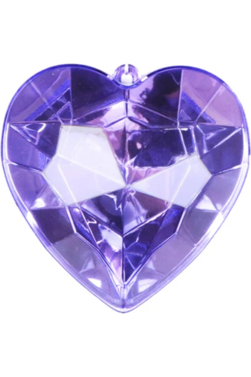 Shop For 6" Acrylic Heart Jewel Ornament: Amethyst/Lavender