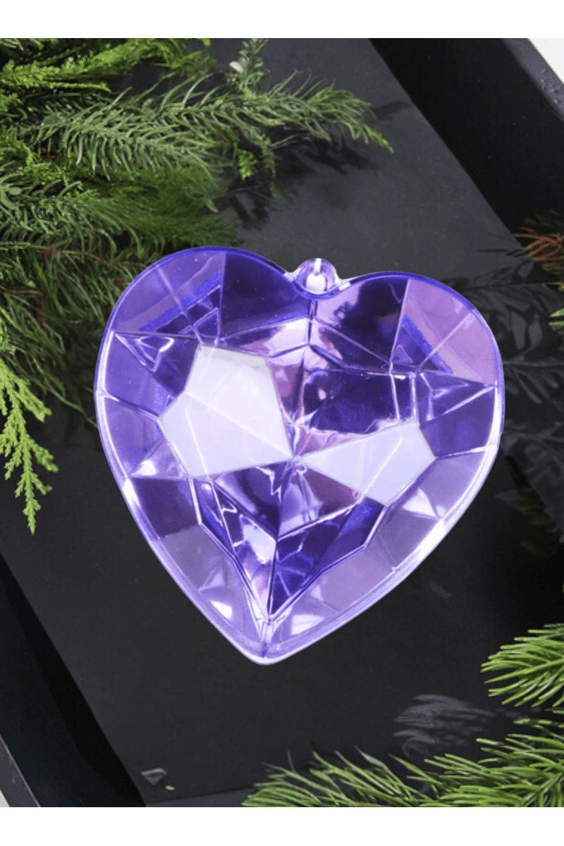 Shop For 6" Acrylic Heart Jewel Ornament: Amethyst/Lavender