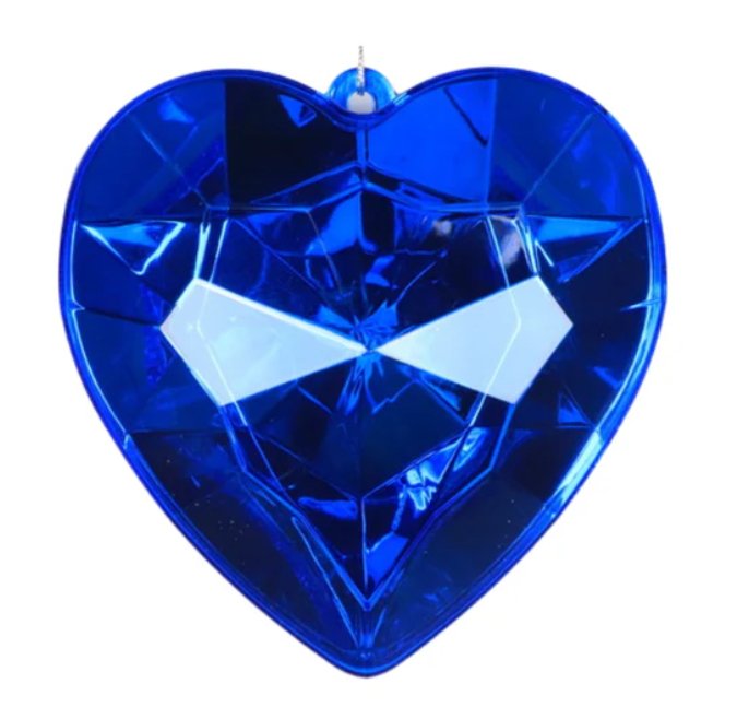 Shop For 6" Acrylic Heart Jewel Ornament: Blue