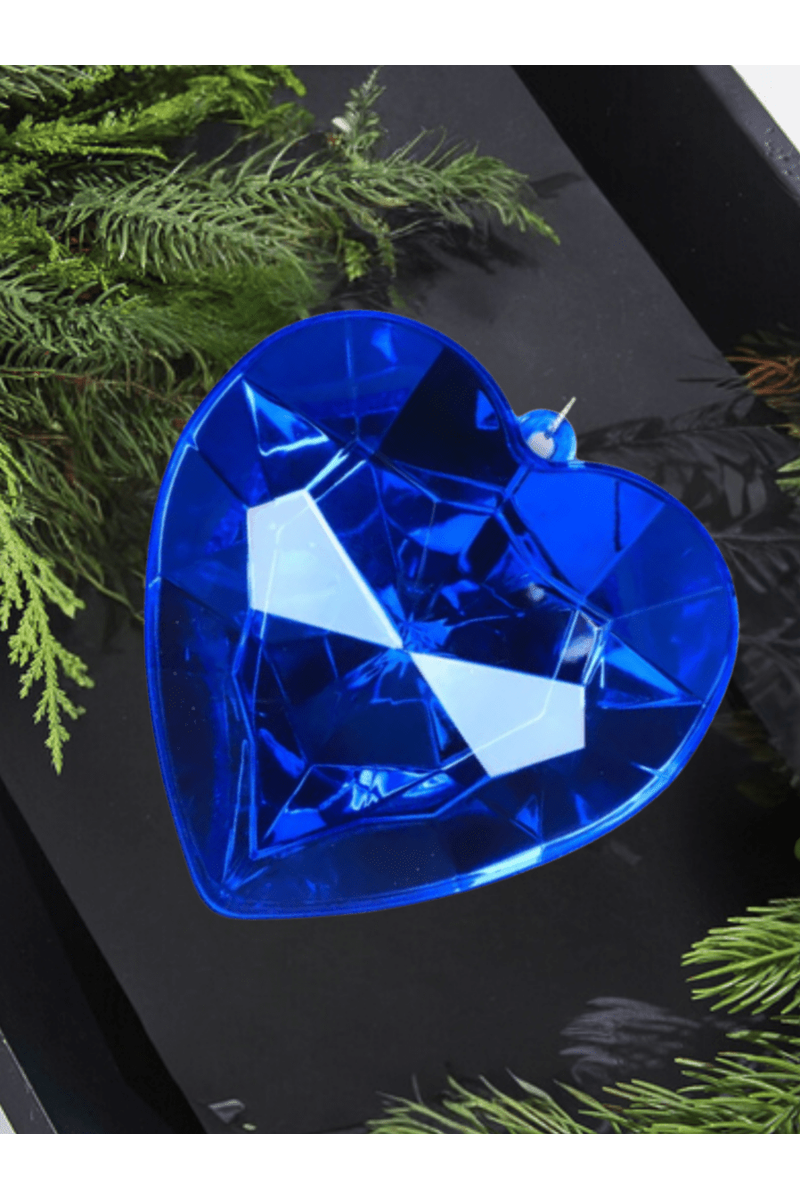 Shop For 6" Acrylic Heart Jewel Ornament: Blue