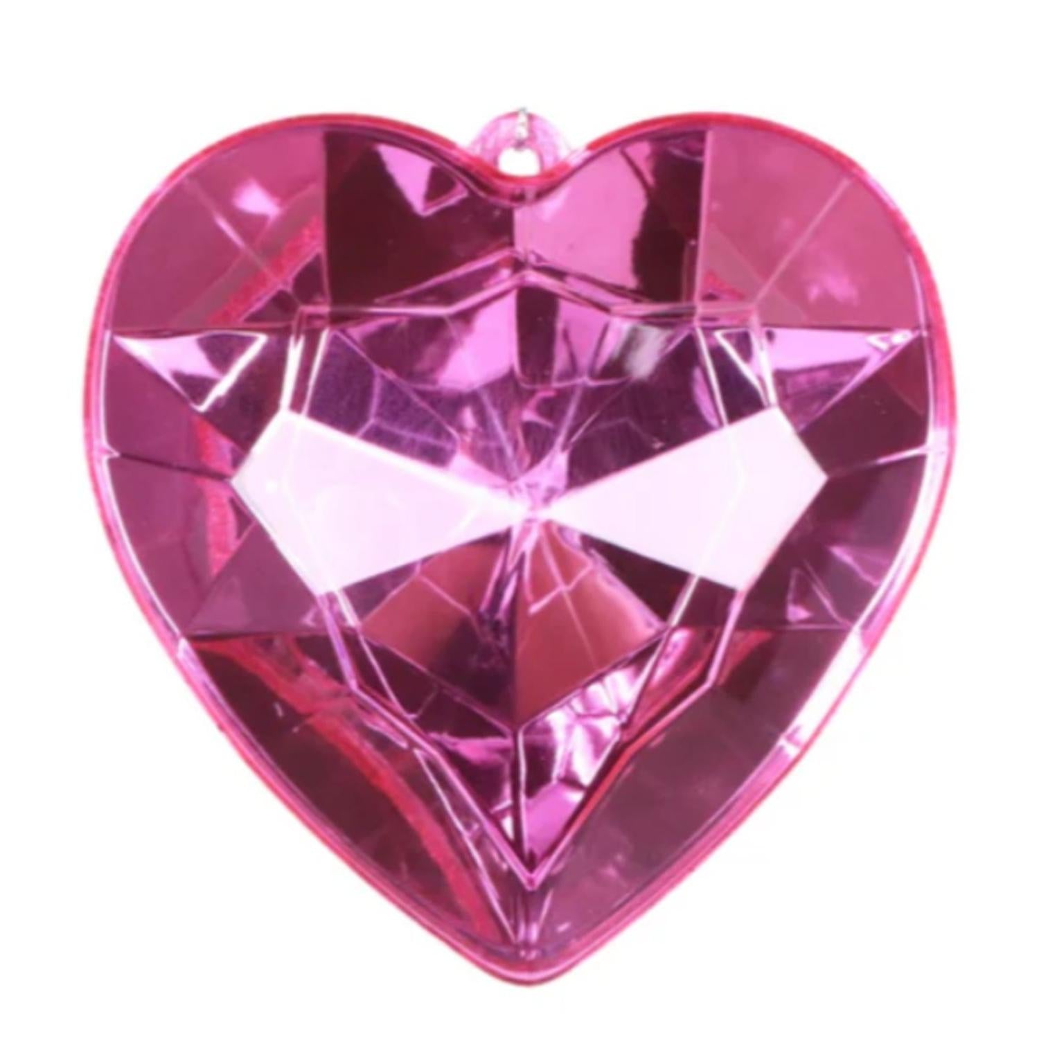 6" Acrylic Heart Jewel Ornament: Bubblegum Pink