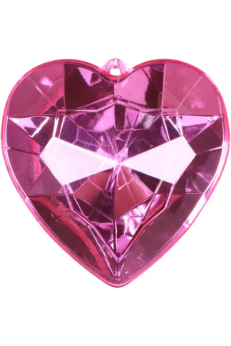 Shop For 6" Acrylic Heart Jewel Ornament: Bubblegum Pink