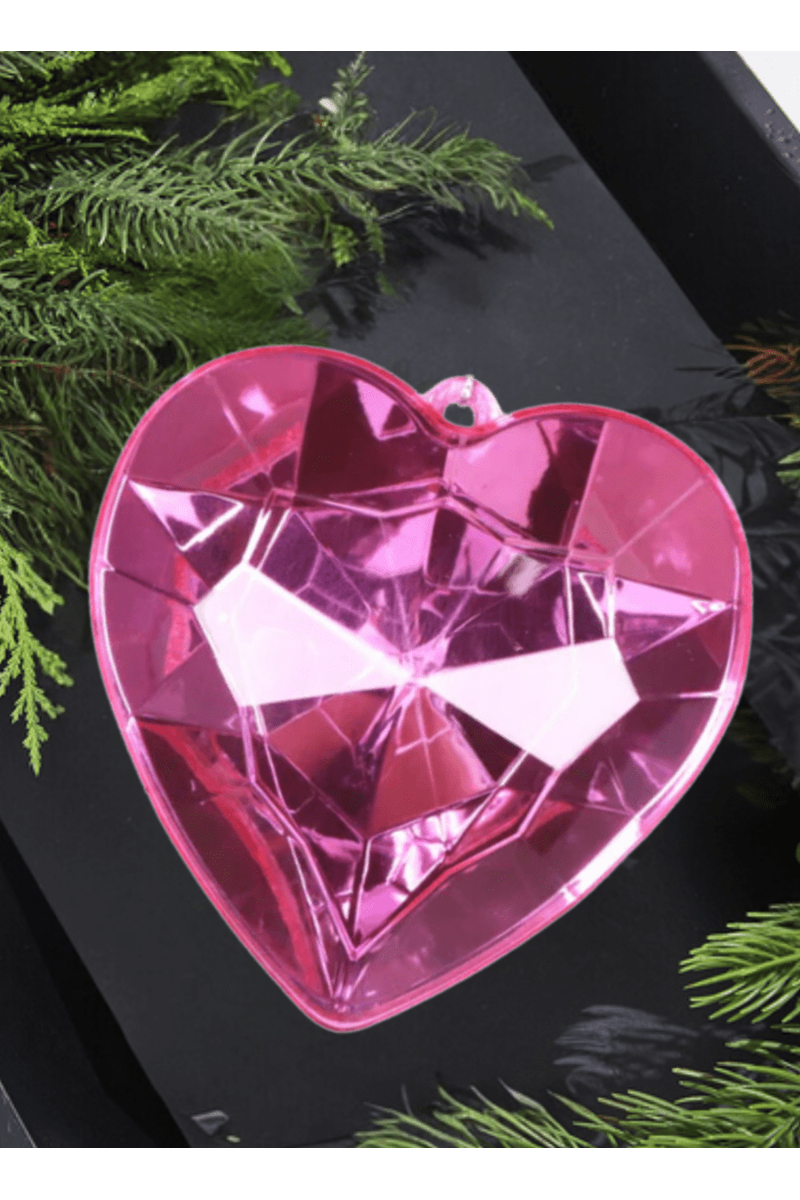 Shop For 6" Acrylic Heart Jewel Ornament: Bubblegum Pink