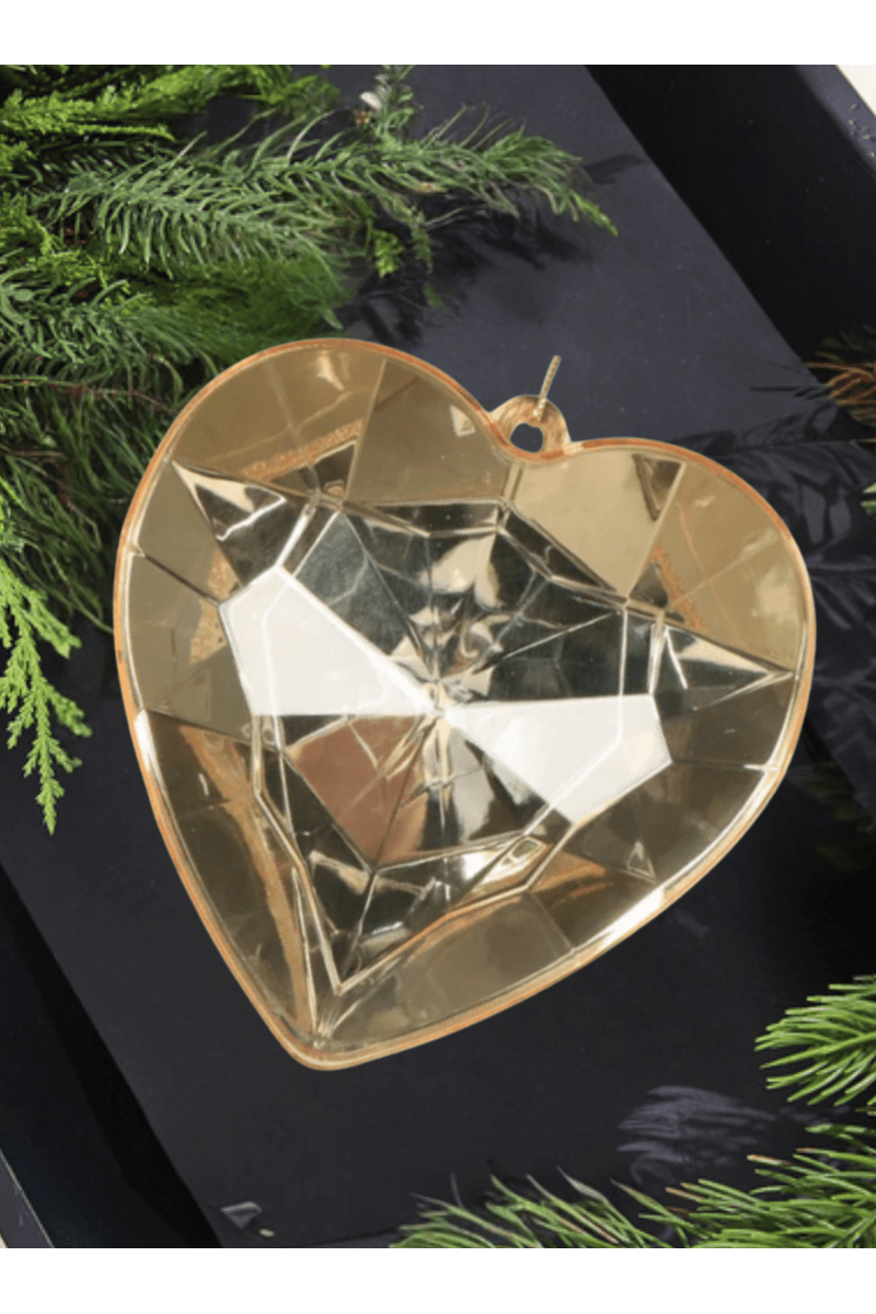 Shop For 6" Acrylic Heart Jewel Ornament: Gold