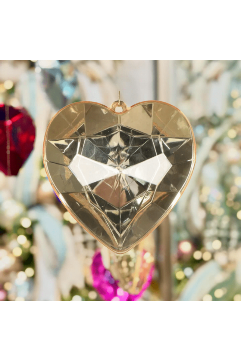 Shop For 6" Acrylic Heart Jewel Ornament: Gold