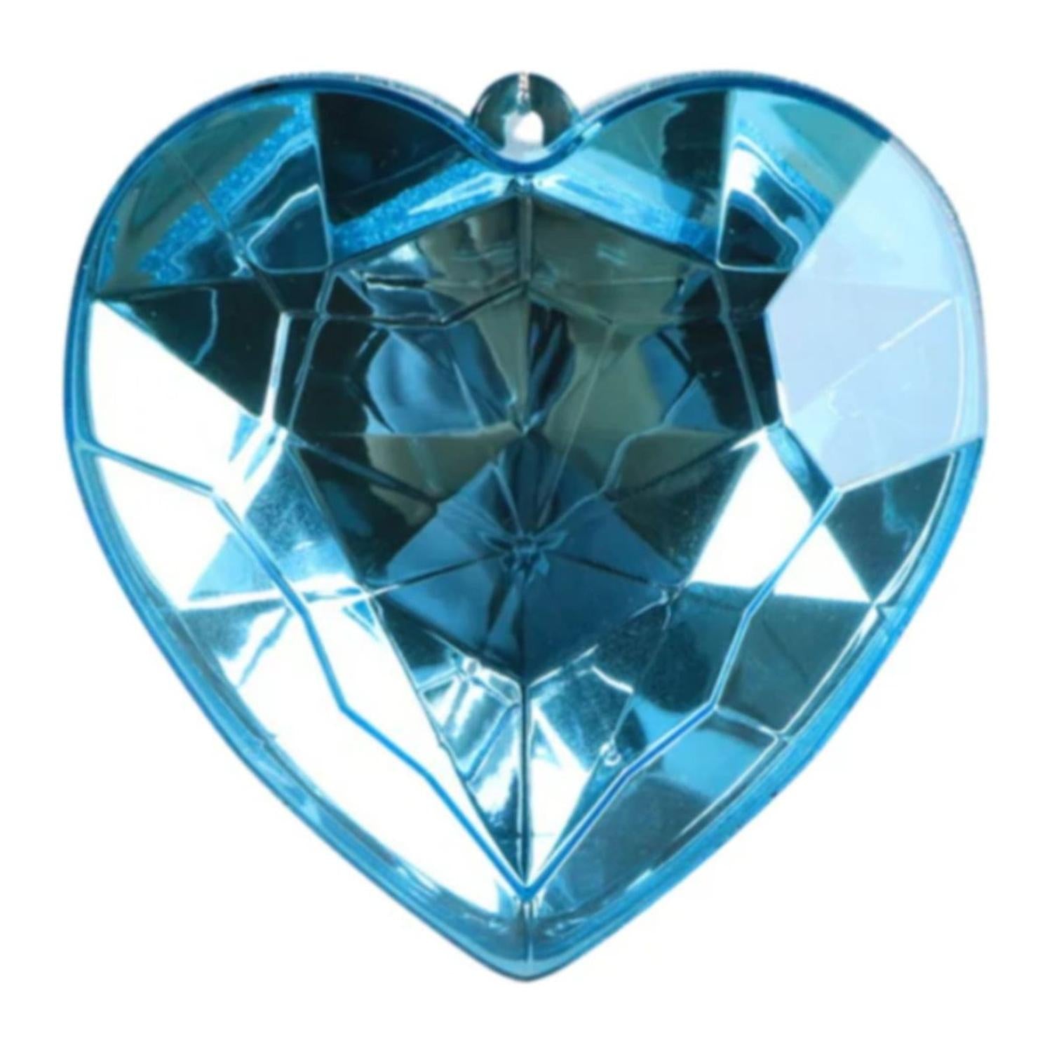 6" Acrylic Heart Jewel Ornament: Light Blue