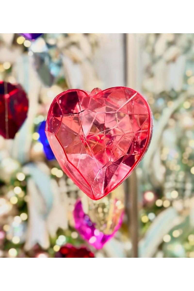 Shop For 6" Acrylic Heart Jewel Ornament: Light Pink